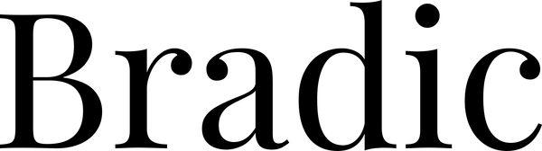 BRADIC logo in minimalist black lettering on neutral background