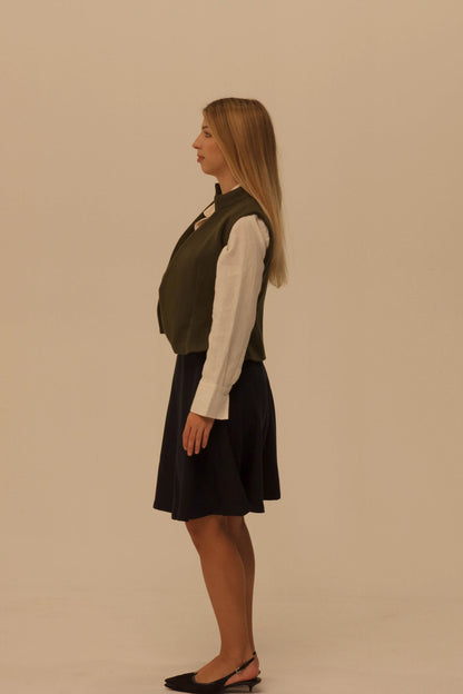 Olive Wool Vest
