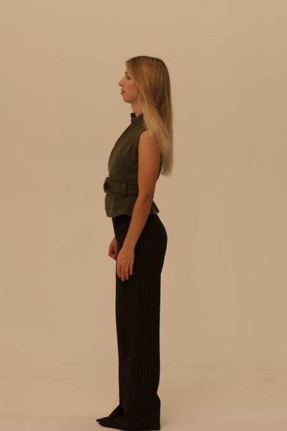 Olive Wool Vest